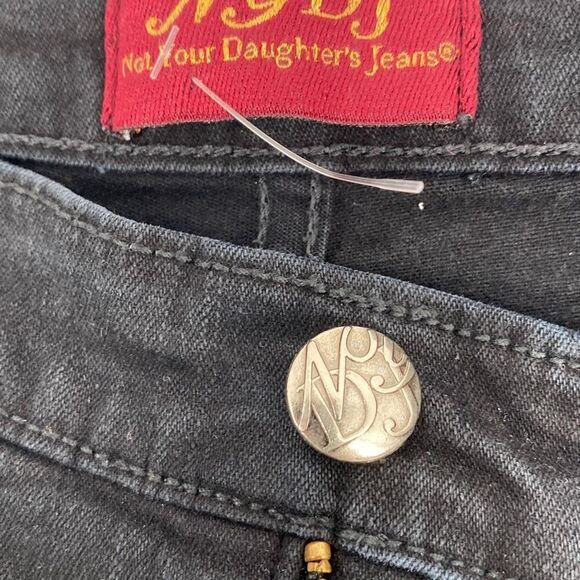 NYDJ Marilyn Straight Stretch‎ High-Rise Jeans Tummy Ab Technology Black 10P - Picture 6 of 12